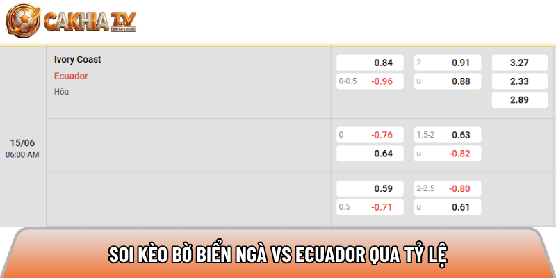 Soi kèo Bờ Biển Ngà vs Ecuador qua tỷ lệ 